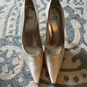 Vintage Stuart Weitzman satin white shoes